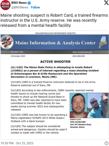 Mass Murder In Maine: At Least 22 Killed, Dozens Wounded, Suspect At ...